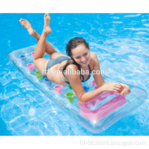 Cheap transparent PVC inflatable floating bed